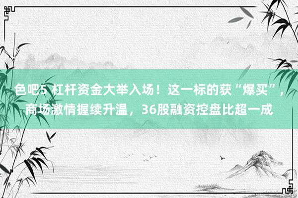 色吧5 杠杆资金大举入场！这一标的获“爆买”，商场激情握续升温，36股融资控盘比超一成