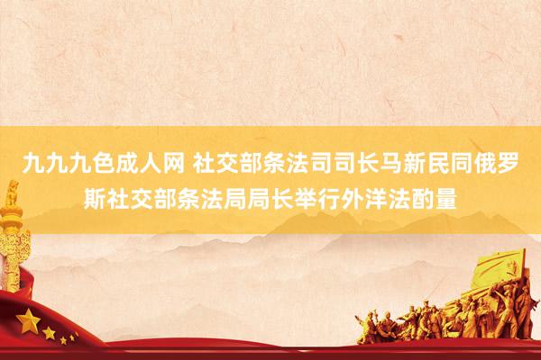 九九九色成人网 社交部条法司司长马新民同俄罗斯社交部条法局局长举行外洋法酌量