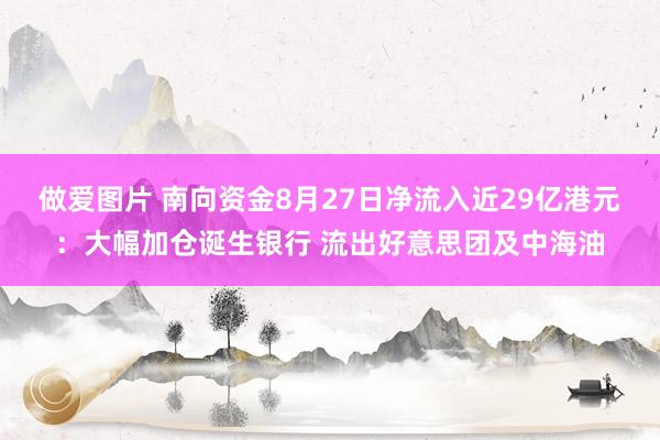 做爱图片 南向资金8月27日净流入近29亿港元：大幅加仓诞生银行 流出好意思团及中海油