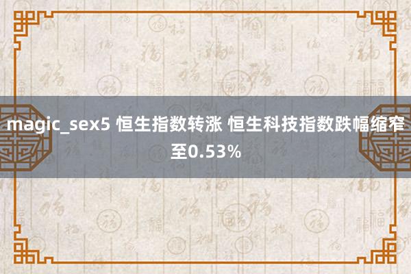 magic_sex5 恒生指数转涨 恒生科技指数跌幅缩窄至0.53%