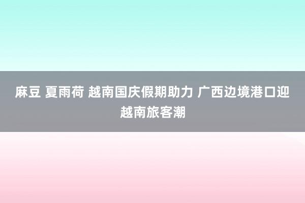 麻豆 夏雨荷 越南国庆假期助力 广西边境港口迎越南旅客潮