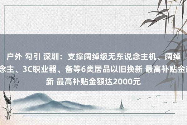 户外 勾引 深圳：支撑阔绰级无东说念主机、阔绰级机器东说念主、3C职业器、备等6类居品以旧换新 最高补贴金额达2000元