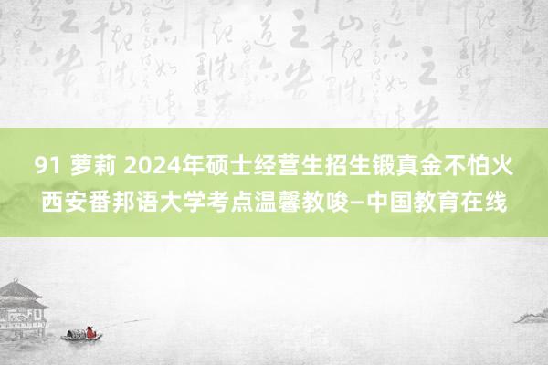 91 萝莉 2024年硕士经营生招生锻真金不怕火西安番邦语大学考点温馨教唆—中国教育在线